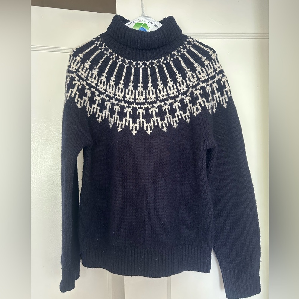 Tory Sport Navy and White Turtleneck Sweater